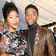 Taylor Simone Ledward and Chadwick Boseman attend the 25th Annual Screen Actors Guild Awards on January 27, 2019 in Los Angeles, California.